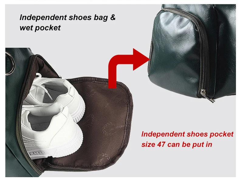 Gym Bag Leather Duffle Shoulder Bags Shoe Compartment Waterproof Outdoor Travel Large Capacity Sport Fitness Handbag  X163D
