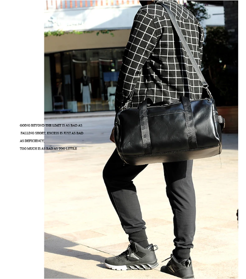 Gym Bag Leather Duffle Shoulder Bags Shoe Compartment Waterproof Outdoor Travel Large Capacity Sport Fitness Handbag  X163D