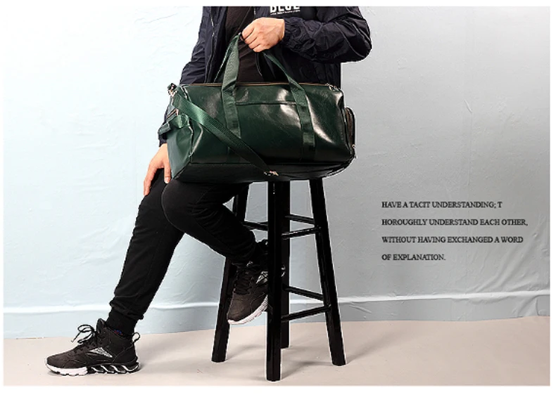 Gym Bag Leather Duffle Shoulder Bags Shoe Compartment Waterproof Outdoor Travel Large Capacity Sport Fitness Handbag  X163D