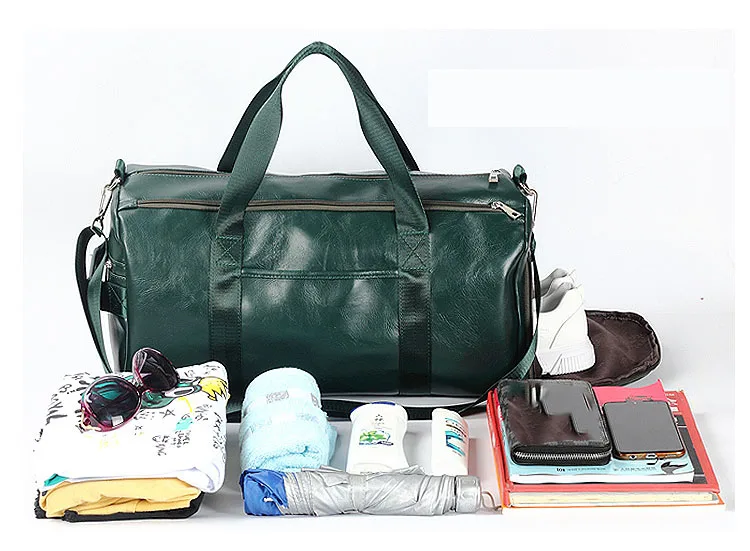 Gym Bag Leather Duffle Shoulder Bags Shoe Compartment Waterproof Outdoor Travel Large Capacity Sport Fitness Handbag  X163D
