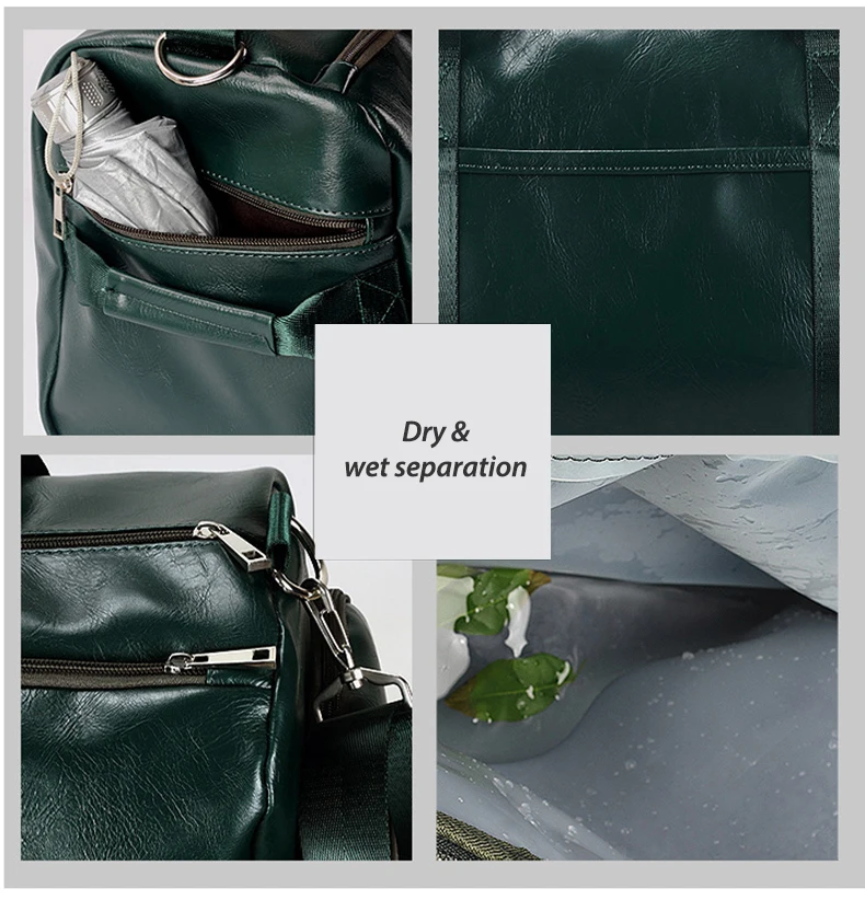Gym Bag Leather Duffle Shoulder Bags Shoe Compartment Waterproof Outdoor Travel Large Capacity Sport Fitness Handbag  X163D
